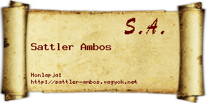 Sattler Ambos névjegykártya
